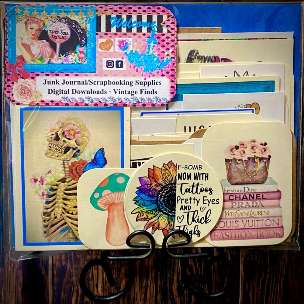Collection Of 60 Junk Journal Inspiring & Sassy Saying or Image Mini Prints